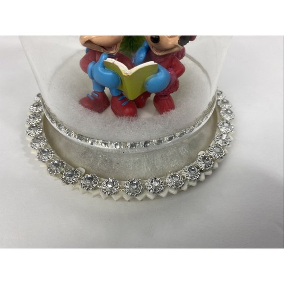 Disney MICKEY MINNIE MOUSE GEMMY MUSICAL LIGHTED GLOBE LIGHTS UP CAROLS CAROLING - Picture 6 of 13